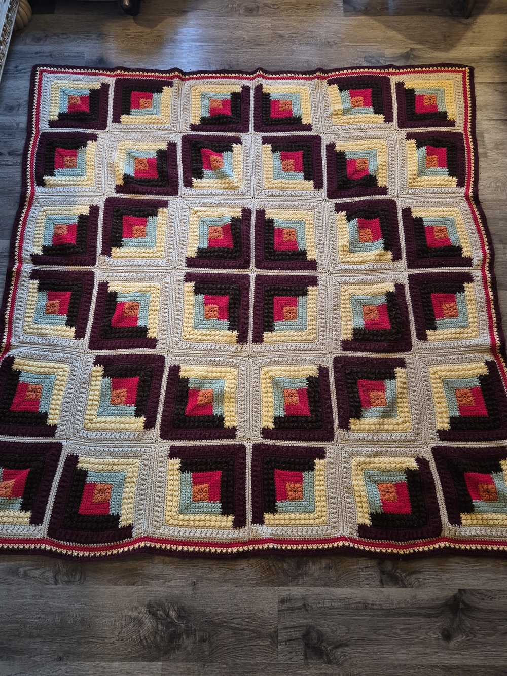 Handmade Log Cabin Afghan